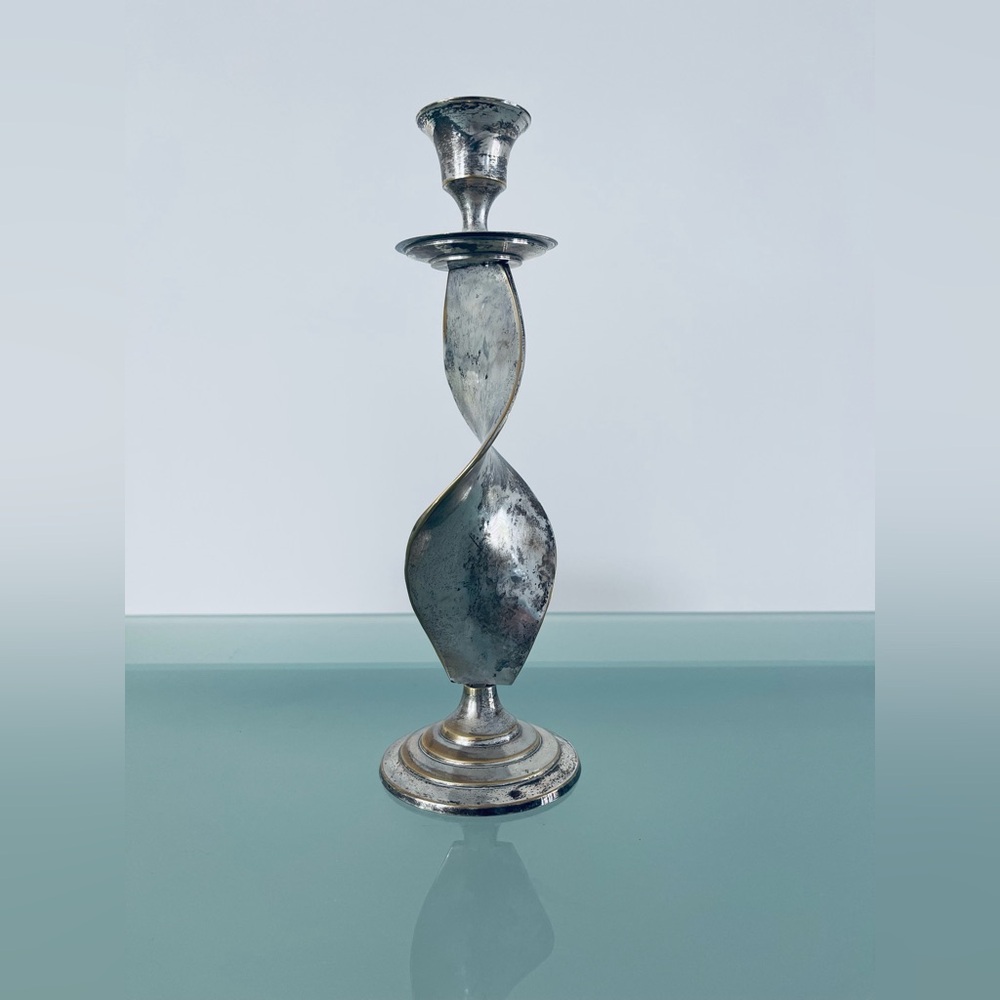 Antique Moroccan Silver Plated Candle Holder